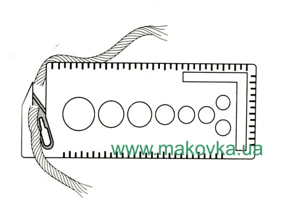 Линейка для измерения спиц с обрезчиком нити PONY 60668, для спиц 11-25 мм