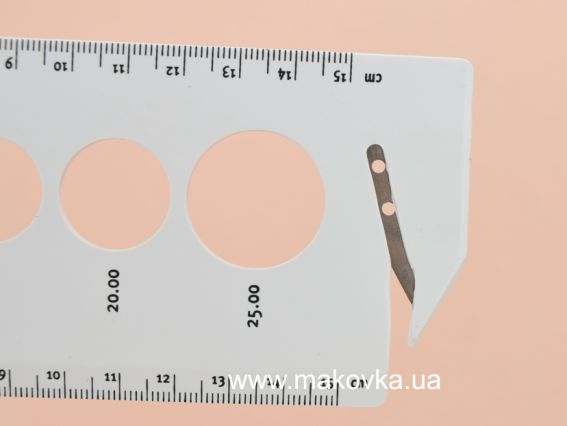 Линейка для измерения спиц с обрезчиком нити PONY 60668, для спиц 11-25 мм