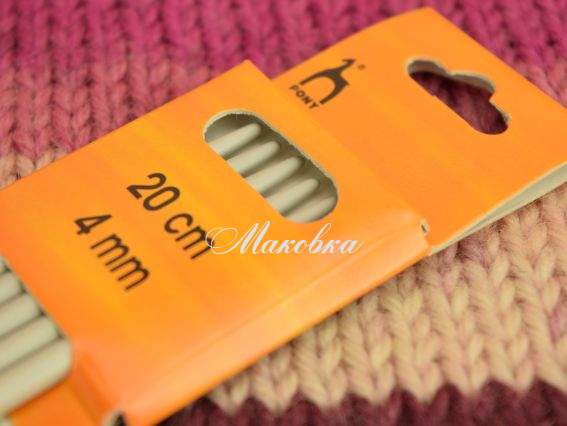 Спицы носочные PONY 36620, длина 20 см толщина 4 мм