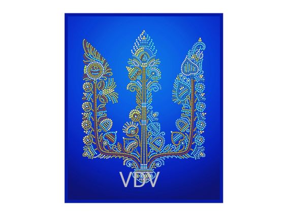 Т-1372 Слава України (Тризуб) , друк на тканині для вишивання бісером, ВДВ 