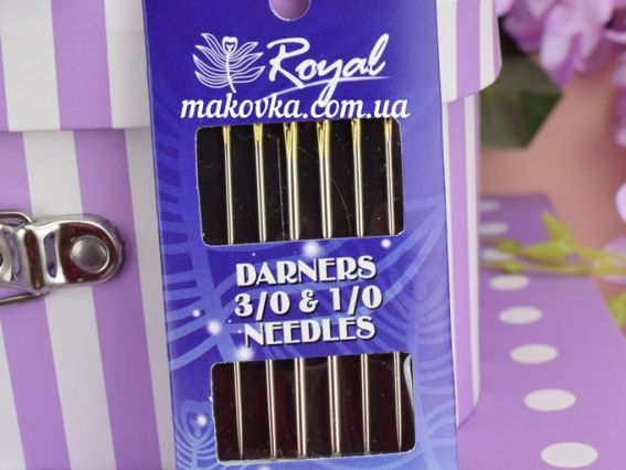 Голки циганські Darners 3/0 і 1/0, 6 шт, 06072 Японія Royal Голки циганські Darners 3/0 і 1/0, 6 шт, 06072 Японія Royal