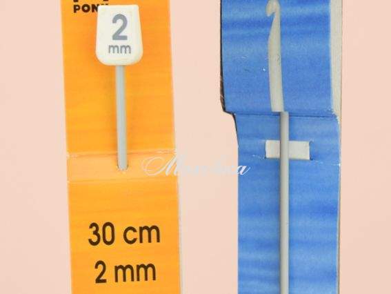 Крючок для тунисского вязания 2 мм, металлический, длина 30 см, PONY 43601