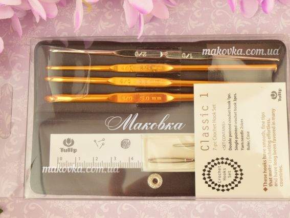 Набор вязальных крючков Classic 1 Tulip TCK-001e № 1,8-5мм в черном пенале Набор вязальных крючков Classic 1 Tulip TCK-001e № 1,8-5мм в черном пенале
