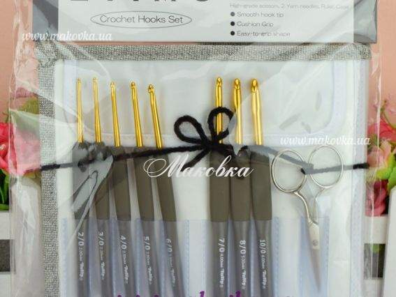 Набор вязальных крючков ETIMO Royal Silver Tulip TES-002 серо-золотые №№2-6 мм в сером органайзере Набор вязальных крючков ETIMO Royal Silver Tulip TES-002 серо-золотые №№2-6 мм в сером органайзере