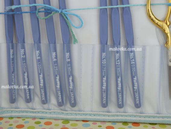 ETIMO Royal Silver Tulip Silver Tulip TLG-002 набір гачків для в'язання розміри 0.5-1.75 мм в органайзері із золотими ножицями, голкою та лінійкою