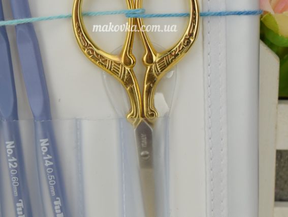 ETIMO Royal Silver Tulip Silver Tulip TLG-002 набір гачків для в'язання розміри 0.5-1.75 мм в органайзері із золотими ножицями, голкою та лінійкою