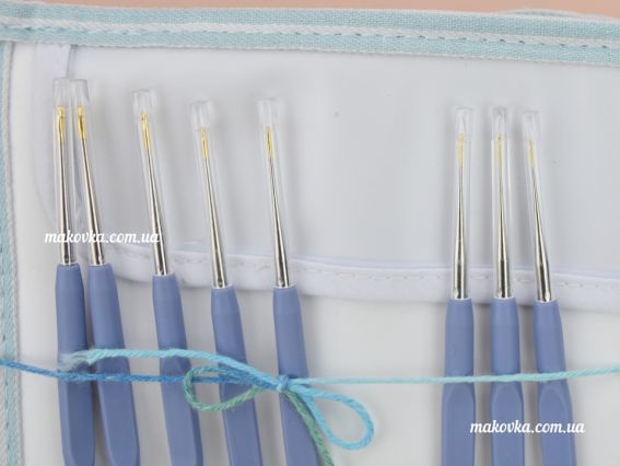 ETIMO Royal Silver Tulip Silver Tulip TLG-002 набір гачків для в'язання розміри 0.5-1.75 мм в органайзері із золотими ножицями, голкою та лінійкою