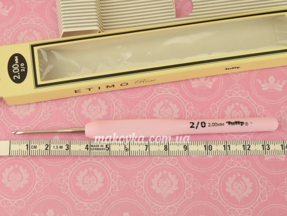 В'язальний гачок Tulip Etimo Rose алюмінієвий TER-03E м'яка рожева ручка №2 (2 мм)