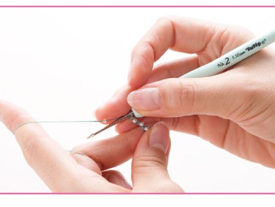 Вязальний гачок Tulip Sucre TB13-8E для в'язання бісером, м'яка ручка 14 см №9 (0,9 мм)