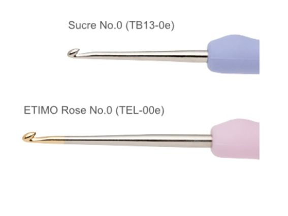 Вязальний гачок Tulip Sucre TB13-8E для в'язання бісером, м'яка ручка 14 см №9 (0,9 мм)