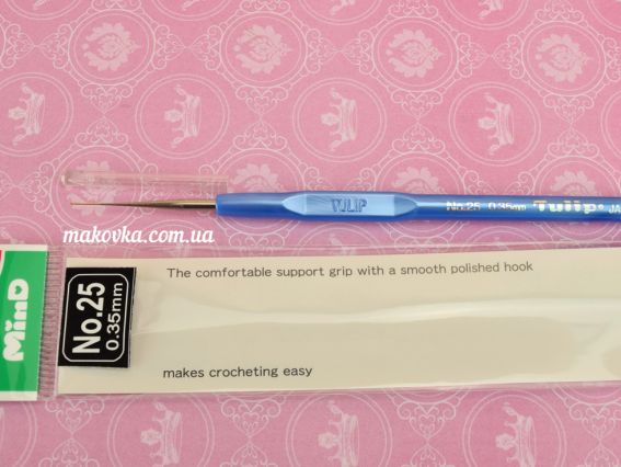 Тонкий вязальный крючок 0.35 мм Tulip TА-1054e  №25