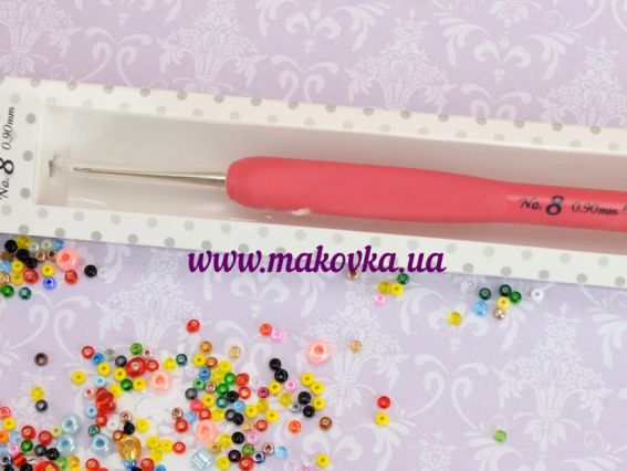 Вязальний гачок Tulip Sucre TB13-8E для в'язання бісером, м'яка ручка 14 см №9 (0,9 мм)