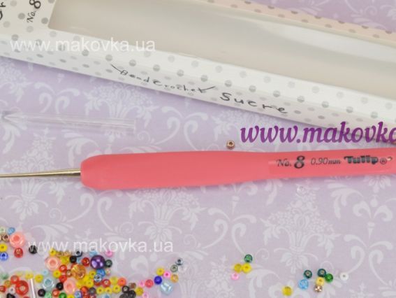 Вязальний гачок Tulip Sucre TB13-8E для в'язання бісером, м'яка ручка 14 см №9 (0,9 мм)