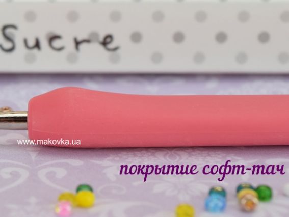 Вязальний гачок Tulip Sucre TB13-8E для в'язання бісером, м'яка ручка 14 см №9 (0,9 мм)