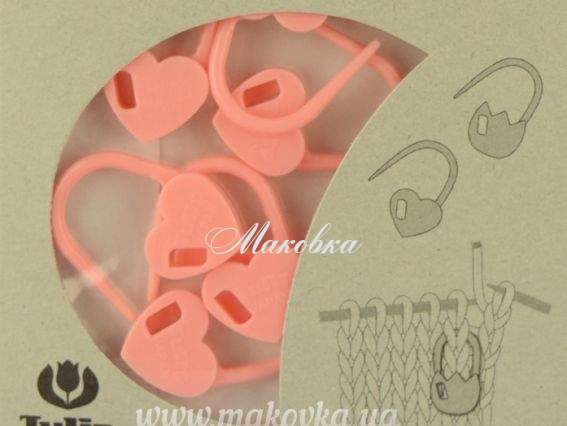 Маркери петель Tulip Сердечки (замочки), рожеві, 7 шт, АС-029е Маркери петель Tulip Сердечки (замочки), рожеві, 7 шт, АС-029е