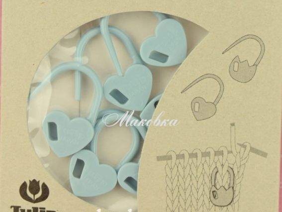 Маркери петель Tulip Сердечки (замочки), блакитні, 7 шт, АС-030е Маркери петель Tulip Сердечки (замочки), блакитні, 7 шт, АС-030е