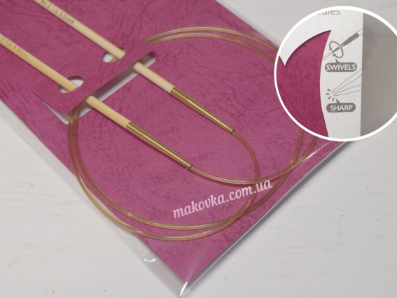 Кругові бамбукові спиці Тюліп Tulip Knina swivel KS-800300 , довжина 80 см , товщина 3 мм