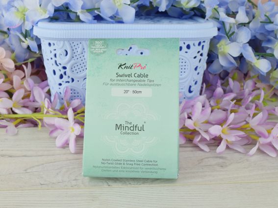 Кабель що обертається 30см для створення кругових спиць довжиною 50 см. KnitPro 36602 Mindful бірюзовий