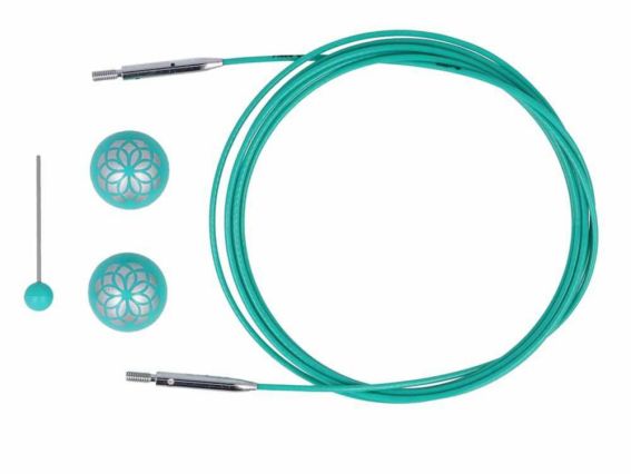 Кабель що обертається 30см для створення кругових спиць довжиною 50 см. KnitPro 36602 Mindful бірюзовий