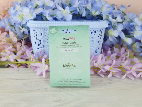 Кабель що обертається 30см для створення кругових спиць довжиною 100 см. KnitPro 36605 Mindful бірюзовий