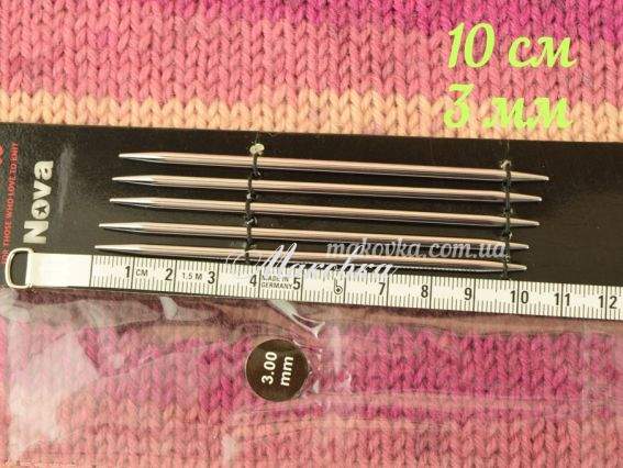Спиці шкарпеткові короткі Nova Metal KnitPro 10129 довжина 10 см, 5 шт, №3 мм Спиці шкарпеткові короткі Nova Metal KnitPro 10129 довжина 10 см, 5 шт, №3 мм