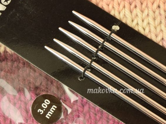 Короткі панчішні в'язальні спиці Nova Metal KnitPro 10129 довжина 10 см, 5 шт, №3 мм