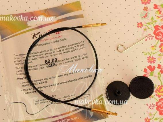 Кабель для создания круговых спиц длинной 60 см KnitPro 10532 черный Кабель для создания круговых спиц длинной 60 см KnitPro 10532 черный