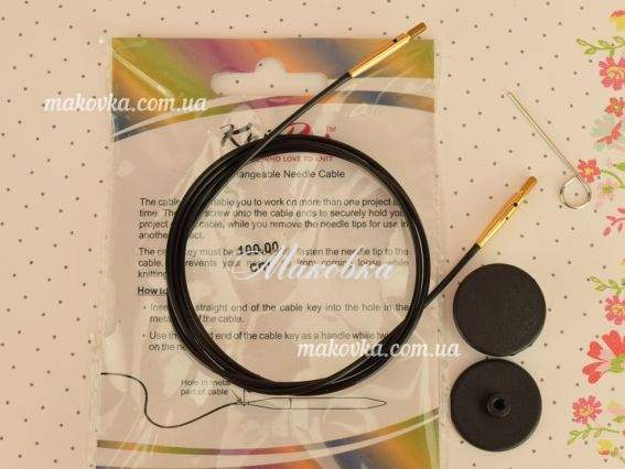 Кабель для создания круговых спиц длинной 100 см KnitPro 10534 черный