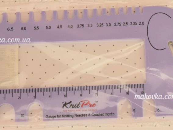 Линейка для измерения диаметра спиц , калибровщик, KnitPro 10995, Слон для спиц 2-12 мм