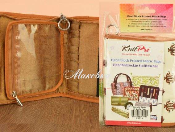 Чехол (органайзер) для хранения съемных спиц Eternity 12011 KnitPro молочный с коричневым