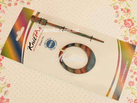 Заколка для шали Symfonie Azure Chaem Shawl Pins KnitPro 20873 овальная Заколка для шали Symfonie Azure Chaem Shawl Pins KnitPro 20873 овальная