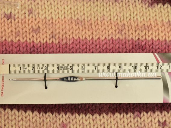 30765 KnitPro Крючок для вязания 1,5 мм, стальной, без ручки, длина 12 см