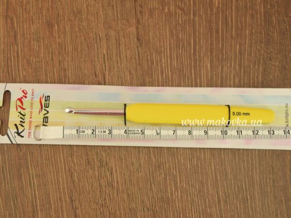 Вязальний гачок KnitPro Waves 30911, алюмінієвий, довжина 13см, товщина 5 мм Laburnum