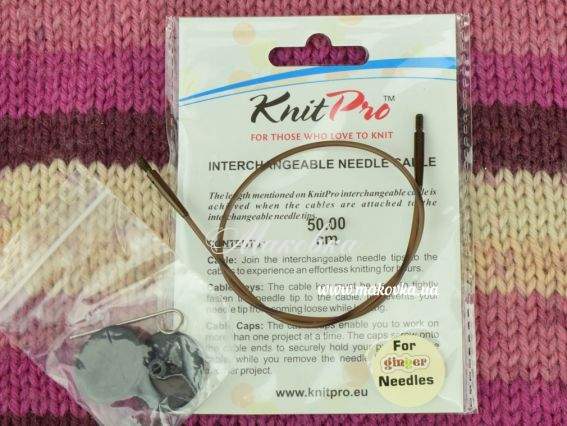 Кабель для создания круговых спиц длинной 50 см KnitPro Ginger 31292 коричневый Кабель для создания круговых спиц длинной 50 см KnitPro Ginger 31292 коричневый