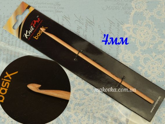 Гачок KnitPro Basix Birch Wood 35673, дерев'яний 4 мм Гачок KnitPro Basix Birch Wood 35673, дерев'яний 4 мм
