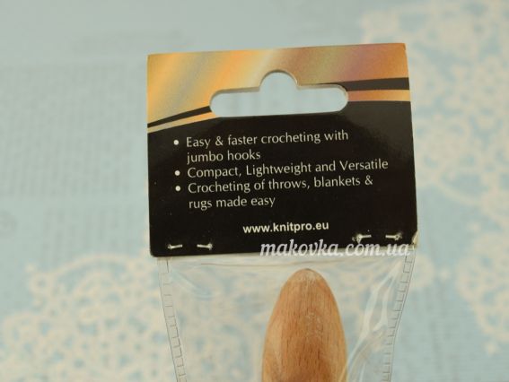 35710 Jumbo Birch Wood KnitPro Вязальний Гачок односторонній деревяний 20 мм 