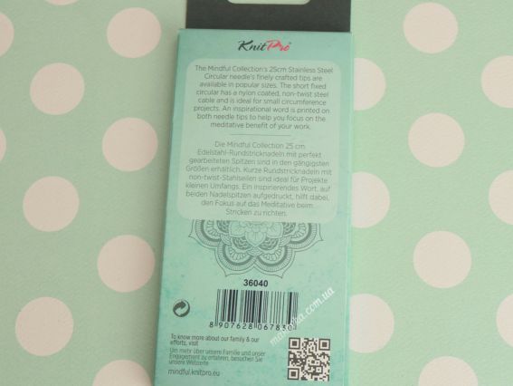 Круговые вязальные спицы KnitPro Mindful 36040 размер 2,5 мм стальные, длина 25см