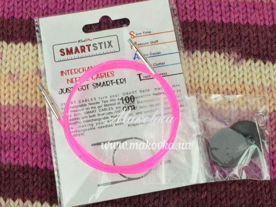 Кабель для создания круговых спиц длинной 100 см KnitPro SmartStix 42175 розовый Кабель для создания круговых спиц длинной 100 см KnitPro SmartStix 42175 розовый