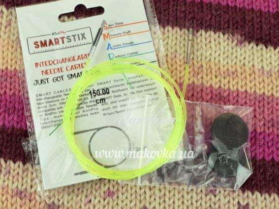 Кабель для создания круговых спиц длинной 150 см KnitPro SmartStix 42177 желтый