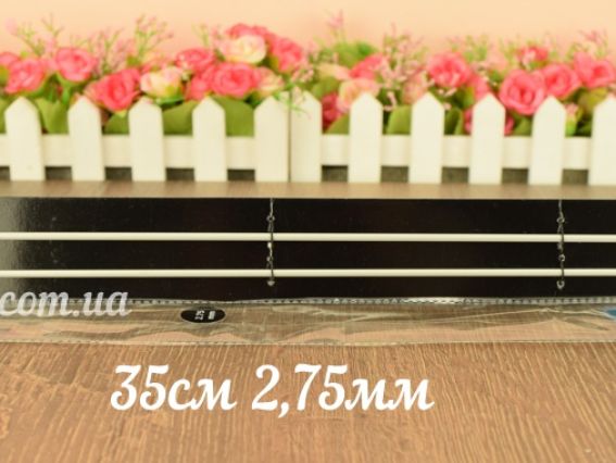 В'язальні прямі спиці 45269 Basix Aluminum KnitPro, алюмінієві з фіксатором, довжина 35 см, №2,75 мм