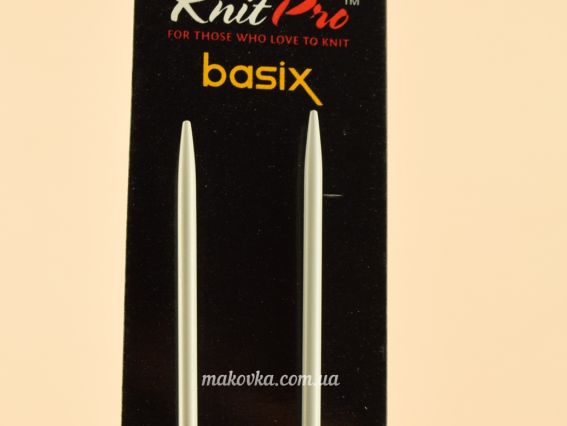 В'язальні прямі спиці 45269 Basix Aluminum KnitPro, алюмінієві з фіксатором, довжина 35 см, №2,75 мм