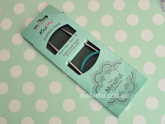 Кругові в'язальні спиці KnitPro Mindful 36100 розмір 4,5мм сталеві, довжина 80 см