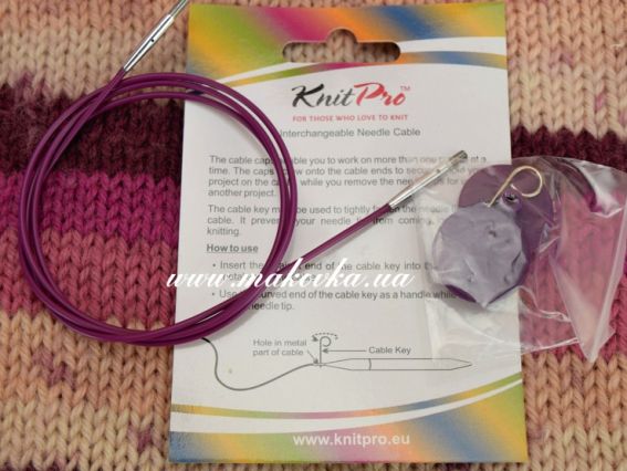 Кабель 756 для создания круговых спиц длинной 100 см KnitPro 10503 розовый
