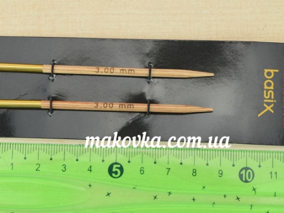 Съемные короткие спицы, раскручивающиеся деревянные 35651 Basix Brich Wood KnitPro, длина 8,6 мм, 3 мм