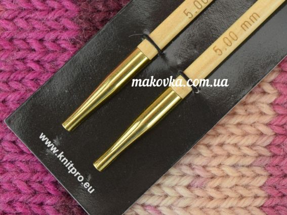 Знімні короткі спиці, дерев'яні, що розкручуються 35657 Basix Birch Wood KnitPro, довжина 8,6 мм, 5 мм