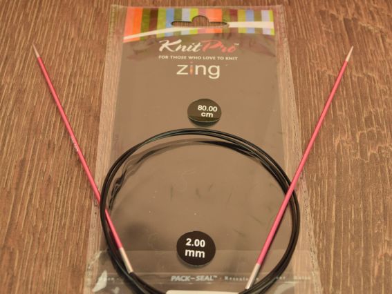 Спиці кругові Zing KnitPro 47121 довжина 80 см, 2,0 мм.