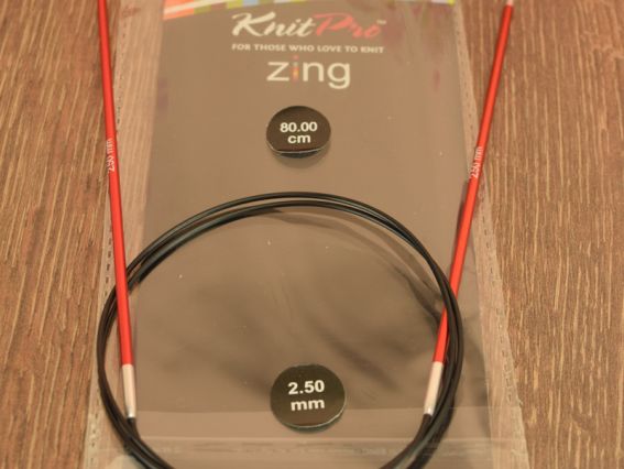 Спицы круговые Zing KnitPro 47123 длина 80 см, 2,5 мм Спицы круговые Zing KnitPro 47123 длина 80 см, 2,5 мм