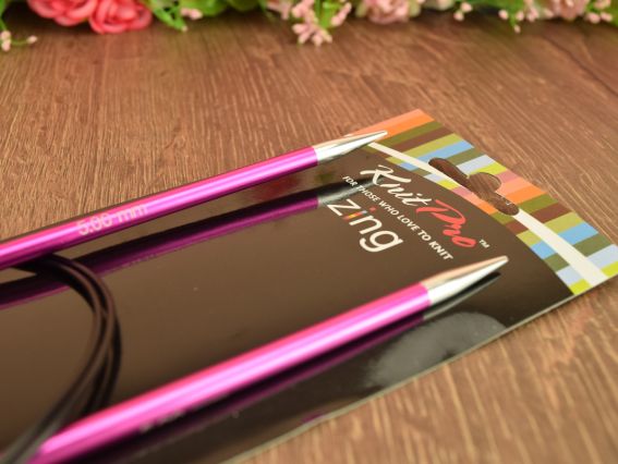 Круговые вязальные спицы Zing KnitPro 47131 длина 80 см, 5,0 мм