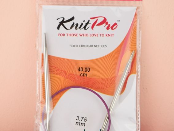 Короткі кругові в'язальні спиці KnitPro 10352 розмір 3,75 мм нікельовані, довжина 40 см