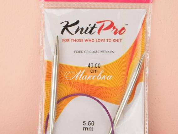 Спицы KnitPro 10356 круговые 5,5 мм никелированные, 40 см Спицы KnitPro 10356 круговые 5,5 мм никелированные, 40 см